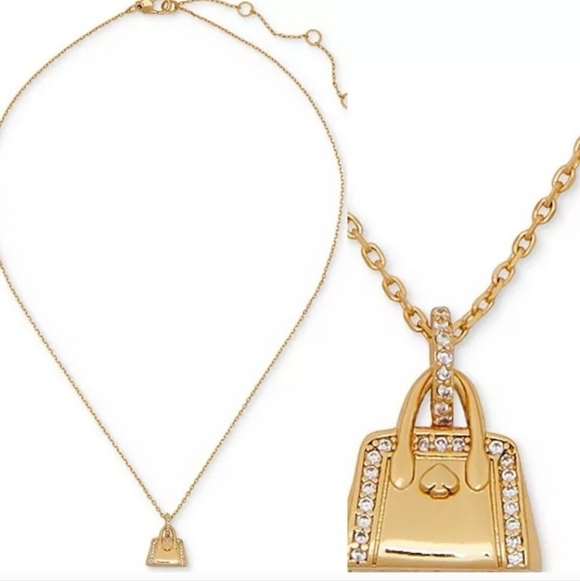 💛🔹️Kat Spade🔹️ Hit the Town Purse  Pendant Necklace, 16" + 3" extender - Picture 4 of 4